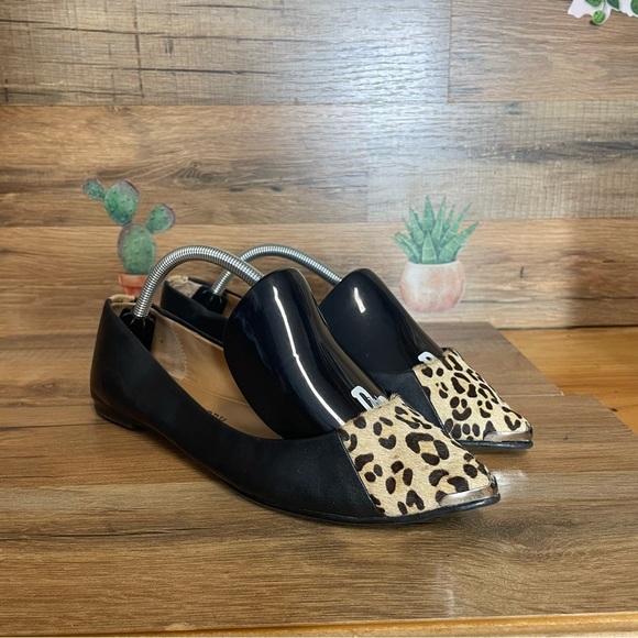 Chinese Laundry Women's Extra Credit Ballet Flat leopard print grunge spikes 7.5 - Picture 1 of 8